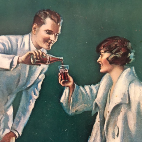 1926 Coca Cola golfing couple tray - Picture 4 of 5